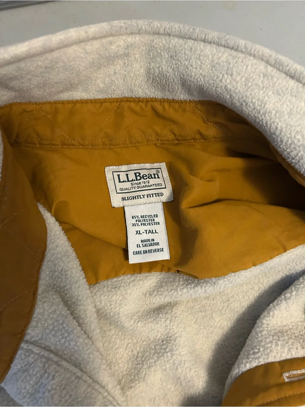 L.L. Bean Cream Fleece Utility Jacket